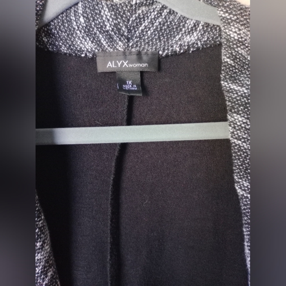 ALYX Gray & Black Women's Cardigan Sleeveless Patterned Size 1X - Picture 2 of 7